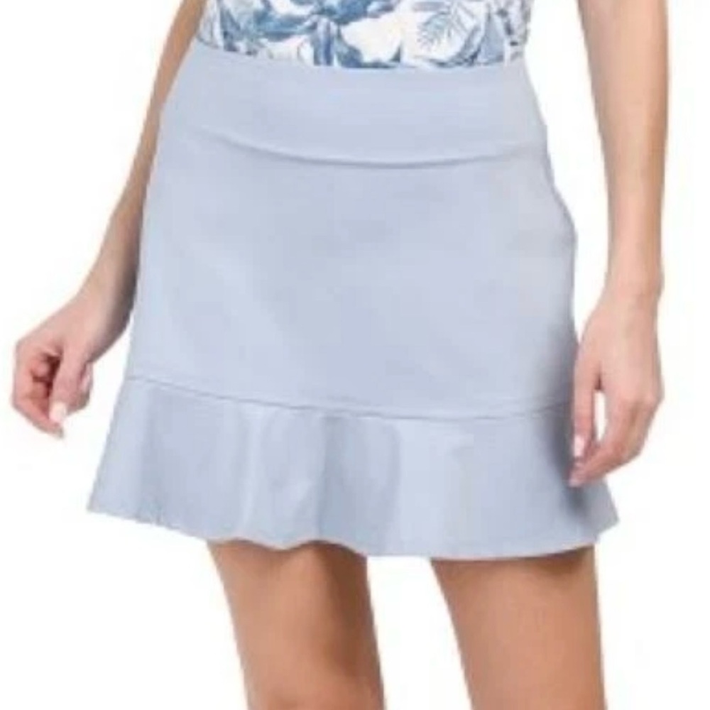 Tommy Bahama Peplum Golf Skort Women’s Size M Shorts Lining Hidden Pocket Blue